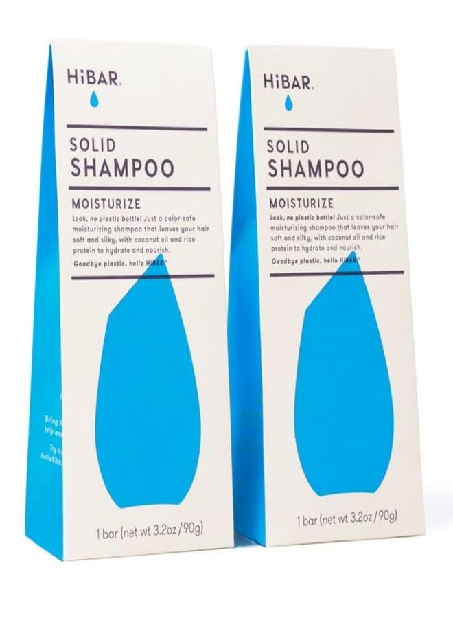 HIBAR Moisturize Shampoo Bar 2-Pack - Solid Bar Shampoo for Hair, Strengthening Formula, Suitable for All Hair Types, Long-Lasting, Travel-Friendly - Plastic Free Bars - Image 1